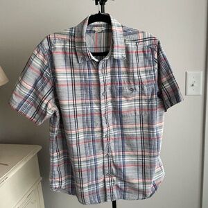 Carbon2Cobalt mens size M short sleeve plaid shirt